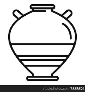Wine&hora icon outline vector. Vase pot. Old craft. Wine&hora icon outline vector. Vase pot