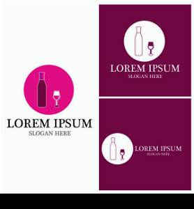 Wine icon and symbol vector template