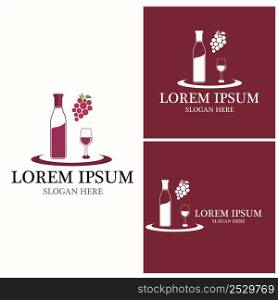 Wine icon and symbol vector template