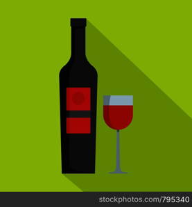 Wine icon. Flat illustration of wine vector icon for web. Wine icon, flat style