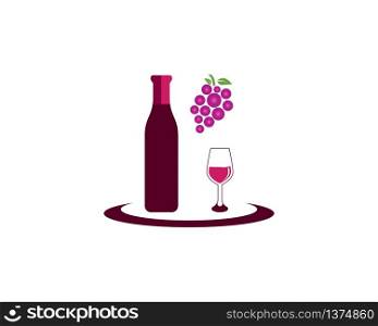 Wine icon logo template vector