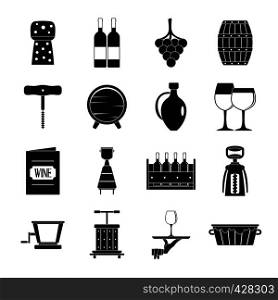 Wine icons set. Simple illustration of 16 wine vector icons for web. Wine icons set, simple style