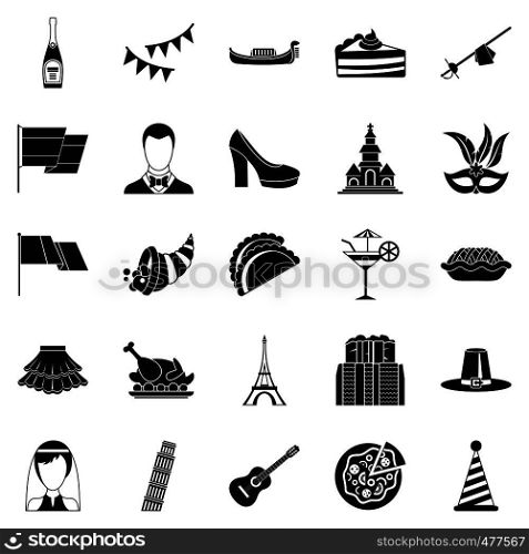 Wine icons set. Simple set of 25 wine vector icons for web isolated on white background. Wine icons set, simple style