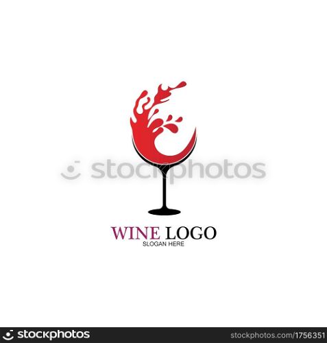Wine logo design template.vector illustration of icon-vector