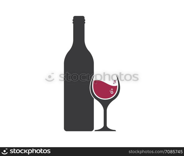 wine logo icon vector illustration design template