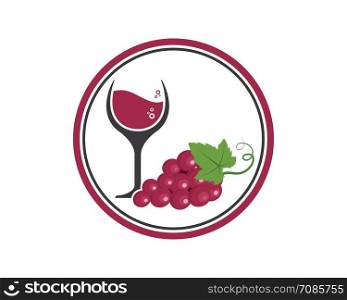 wine logo icon vector illustration design template