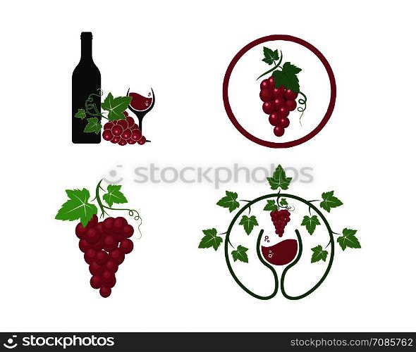 wine logo icon vector illustration design template