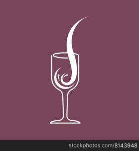 Wine Logo illustration flat design Template 