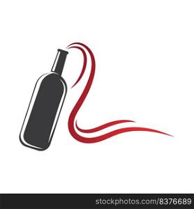 Wine Logo illustration flat design Template 