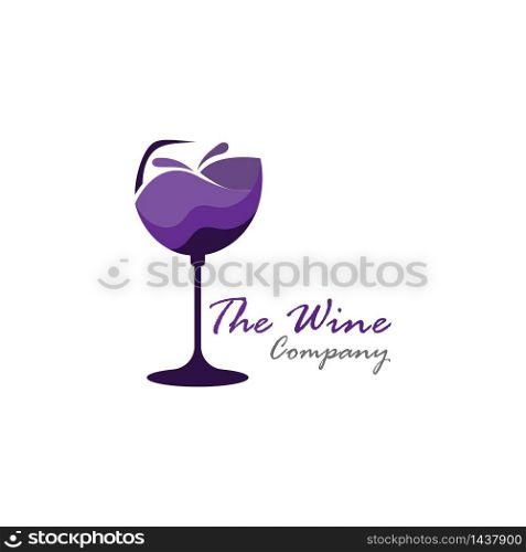 Wine logo on splash design template. Vector illustration