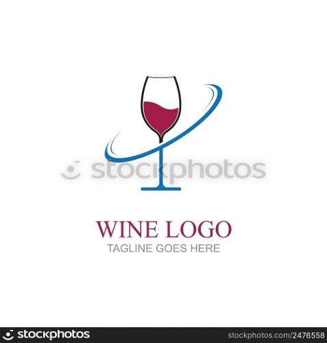 wine logo vector illustration design template