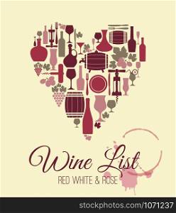 Wine menu card.
