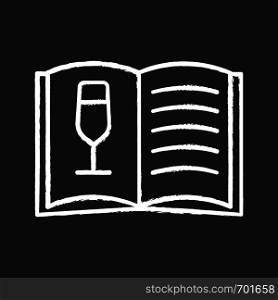 Wine menu chalk icon. Alcoholic drinks list. Alcohol bar menu. Isolated vector chalkboard illustration. Wine menu chalk icon
