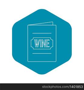 Wine menu icon. Outline illustration of wine menu vector icon for web. Wine menu icon, outline style