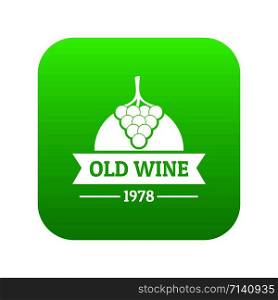 Wine natural icon green vector isolated on white background. Wine natural icon green vector