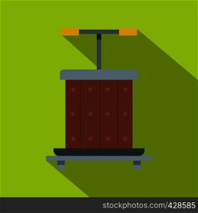 Wine press icon. Flat illustration of wine press vector icon for web isolated on lime background. Wine press icon, flat style