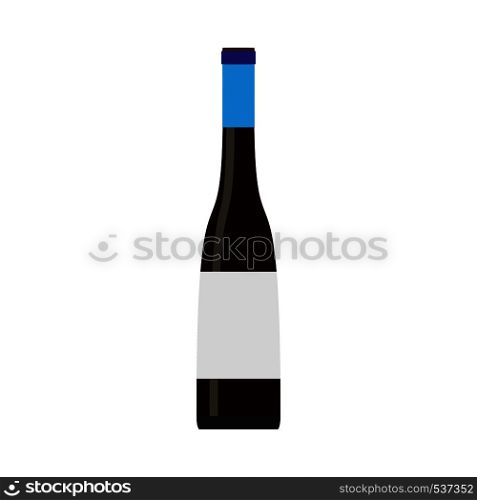 Wine red bottle celebration glass alcoholic vector. Flat food icon silhouette
