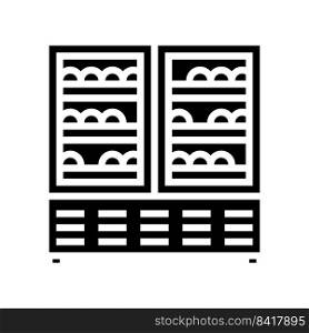 wine refrigerator glyph icon vector. wine refrigerator sign. isolated symbol illustration. wine refrigerator glyph icon vector illustration