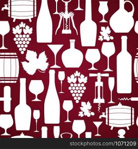 Wine seamless design pattern. Vector stock illustration. Vector stock illustration