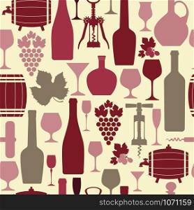 Wine seamless pattern.