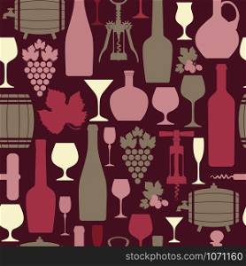 Wine seamless pattern. Vector stock illustration. Vector stock illustration