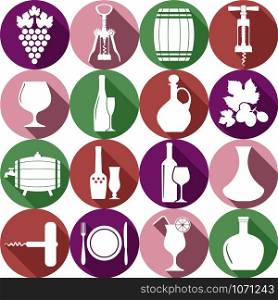 Wine seamless pattern witch icons.