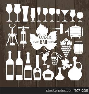 Wine set icons.