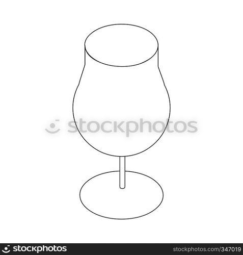 Wineglass icon in isometric 3d style on a white background. Wineglass icon, isometric 3d style