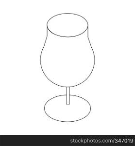 Wineglass icon in isometric 3d style on a white background. Wineglass icon, isometric 3d style