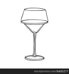 Wineglasses Continuous Line Drawing. Hand Drawn Simple Vector Illustration. Design Element Perfect for Poster, Card, Invitation, T-shirt Print, Wall Decoration.. Wineglasses Continuous Line Drawing. Hand Drawn Simple Vector Illustration