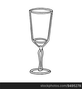Wineglasses Continuous Line Drawing. Hand Drawn Simple Vector Illustration. Design Element Perfect for Poster, Card, Invitation, T-shirt Print, Wall Decoration.. Wineglasses Continuous Line Drawing. Hand Drawn Simple Vector Illustration