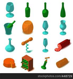 Winemaking icons set. Cartoon illustration of 16 winemaking vector icons for web. Winemaking icons set, cartoon style