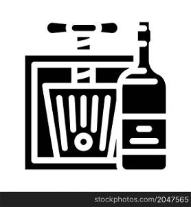 winemaking wine alcoholic drink production glyph icon vector. winemaking wine alcoholic drink production sign. isolated contour symbol black illustration. winemaking wine alcoholic drink production glyph icon vector illustration