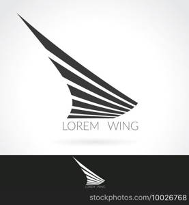 Wing abstract Logo template for flight company, air shipping, airlines logotype or emblem.. Wing abstract Logo template for flight company, air shipping, airlines logotype or emblem