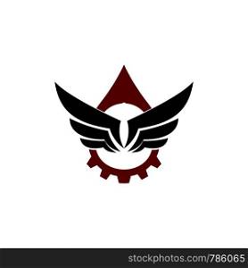 wing and industrial logo template