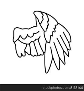 wing bird line icon vector. wing bird sign. isolated contour symbol black illustration. wing bird line icon vector illustration