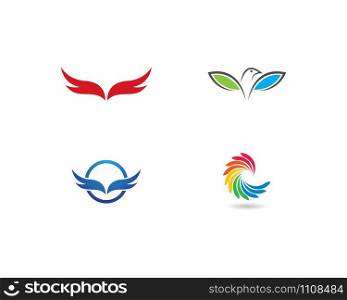 Wing bird logo Template vector