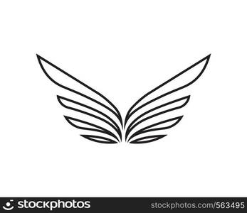 Wing black Logo Template vector illustration design