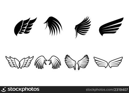 Wing falcon bird Logo Template