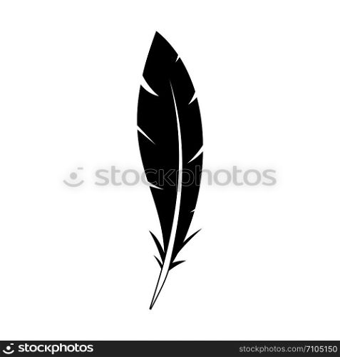 Wing feather icon. Simple illustration of wing feather vector icon for web design isolated on white background. Wing feather icon, simple style
