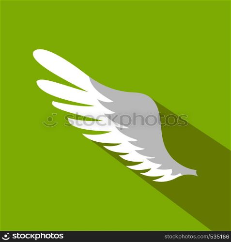 Wing icon in flat style on a green background. Wing icon in flat style