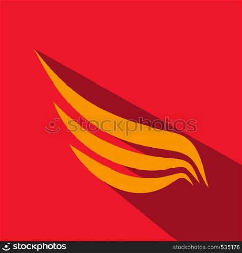 Wing icon in flat style on a pink background. Wing icon in flat style