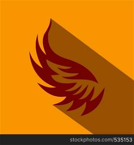Wing icon in flat style on a yellow background. Wing icon in flat style