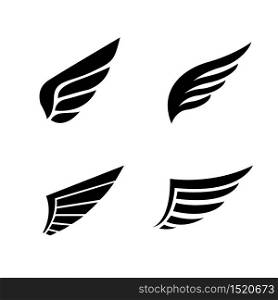 Wing icon set Set of vector abstract wings Simple logo or sign design elements Vector illustration