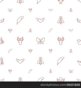Wing icons pattern seamless white background Vector Image