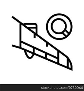 wing inspection aircraft line icon vector. wing inspection aircraft sign. isolated contour symbol black illustration. wing inspection aircraft line icon vector illustration