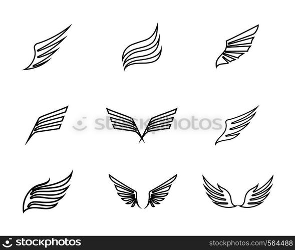 Wing logo and symbol business template vector