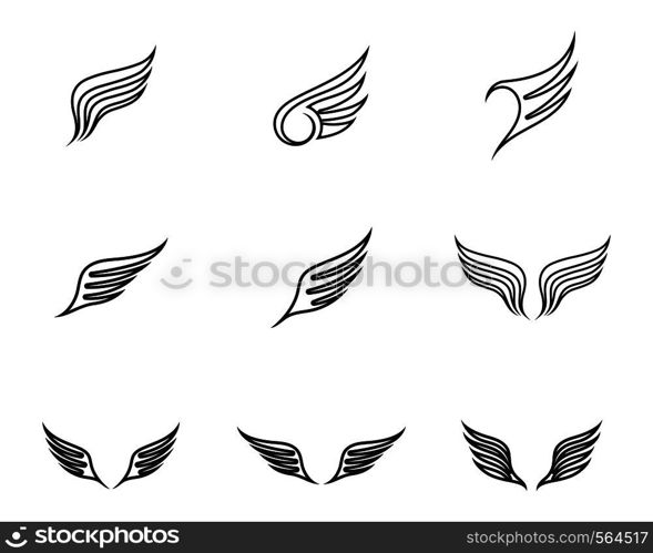 Wing logo and symbol business template vector