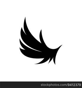 Wing Logo Design, Vector Eagle Falcon Wings, Beauty Flying Bird, Illustration Symbol
