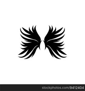 Wing Logo Design, Vector Eagle Falcon Wings, Beauty Flying Bird, Illustration Symbol